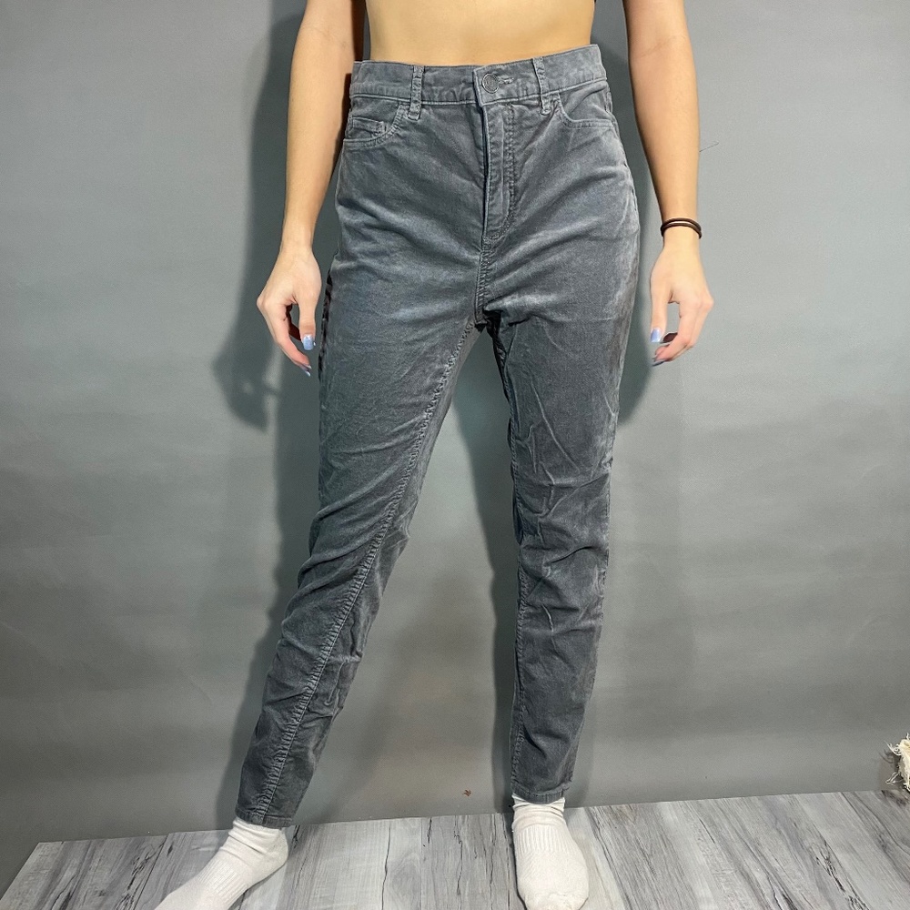 Loft Grey Velvet Pants Size 8/29W